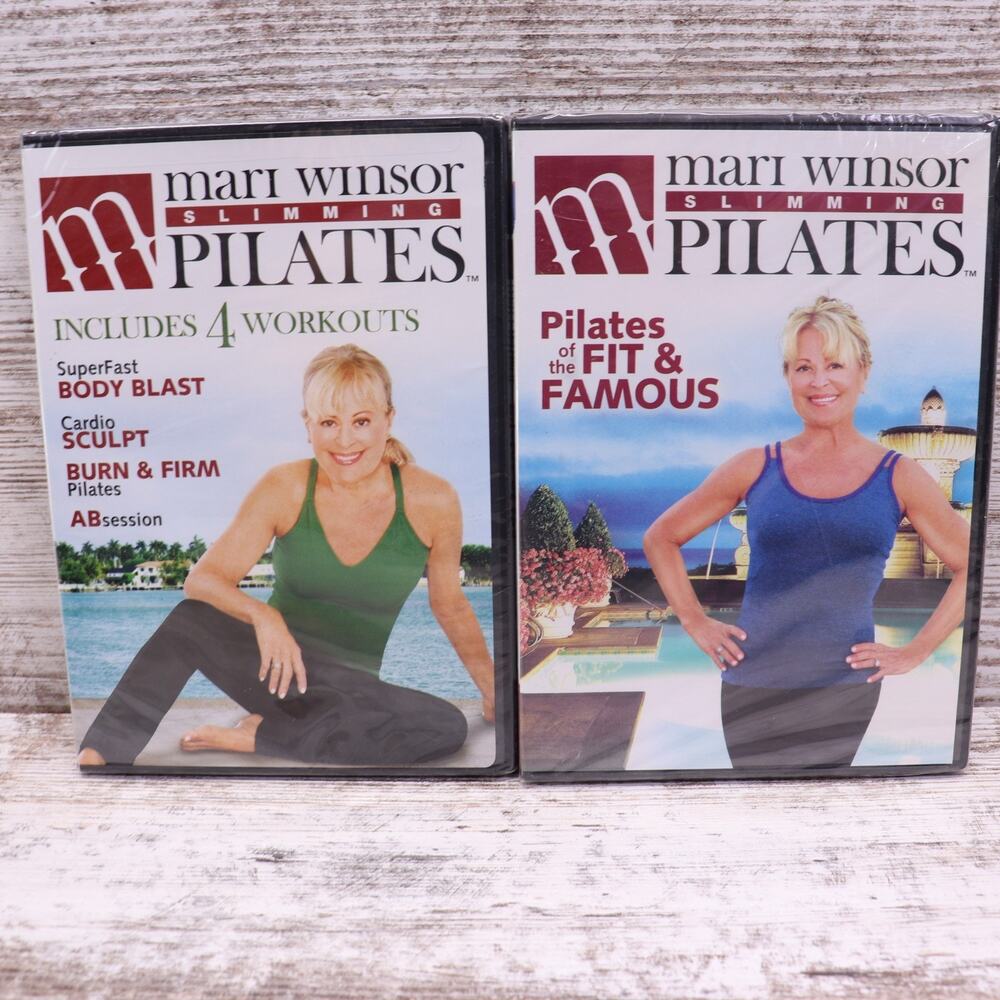 Mari Winsor Slimming Pilates 2 DVD Lot Superfast Body Blast, Fit & Famous NEW